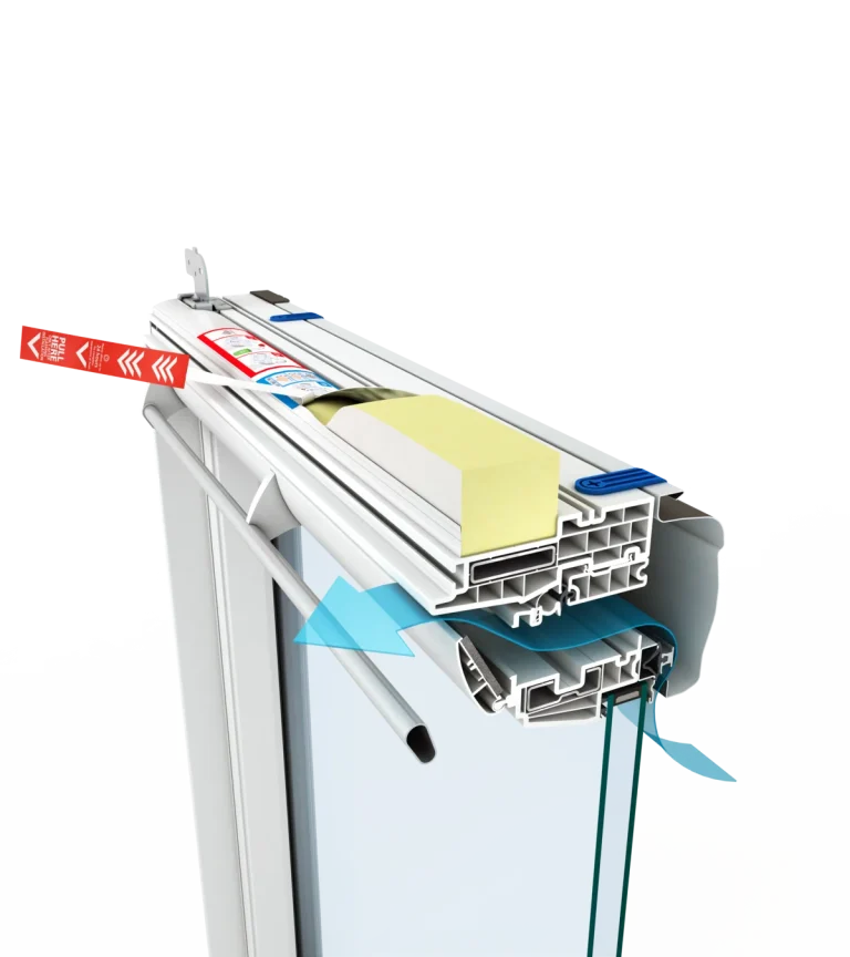 Ventilatievoorziening in een Keylite dakraam voor toevoer van frisse lucht.