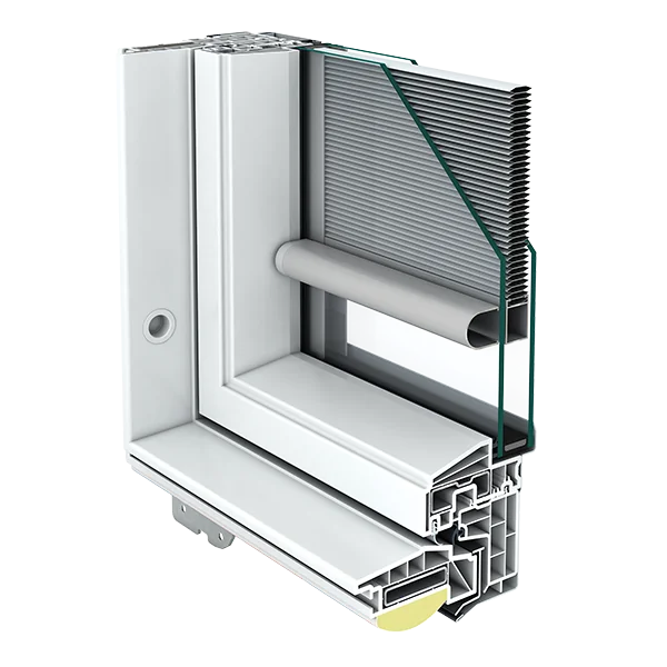 Technische doorsnede van een Keylite dakraam met profiel, beglazing en dakaansluiting.